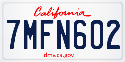 CA license plate 7MFN602