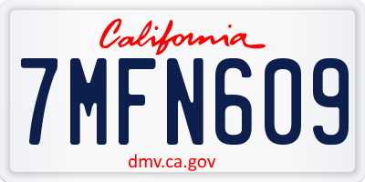 CA license plate 7MFN609