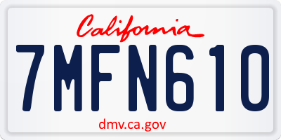 CA license plate 7MFN610