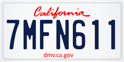 CA license plate 7MFN611