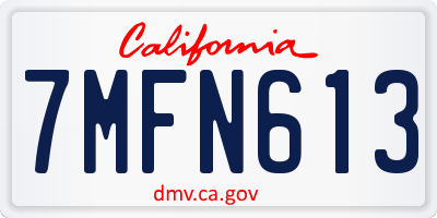 CA license plate 7MFN613