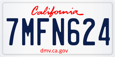 CA license plate 7MFN624