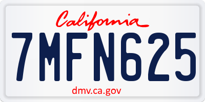 CA license plate 7MFN625