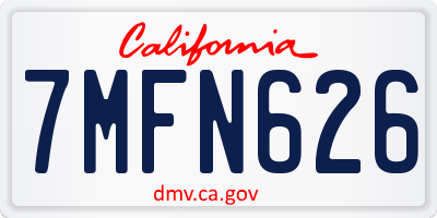 CA license plate 7MFN626