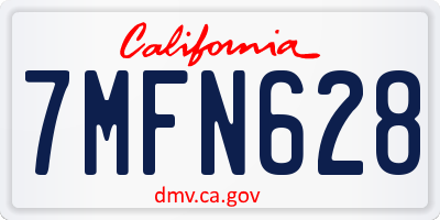 CA license plate 7MFN628