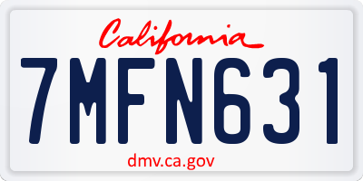 CA license plate 7MFN631