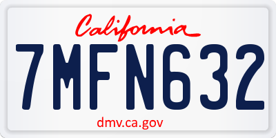 CA license plate 7MFN632