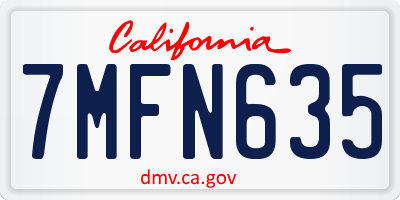 CA license plate 7MFN635
