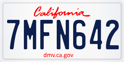 CA license plate 7MFN642