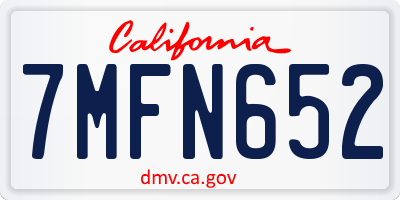 CA license plate 7MFN652