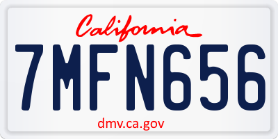 CA license plate 7MFN656