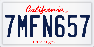 CA license plate 7MFN657
