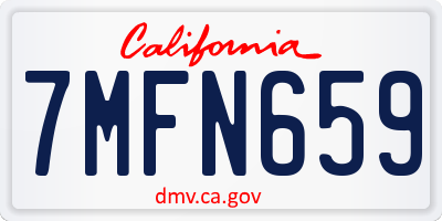 CA license plate 7MFN659