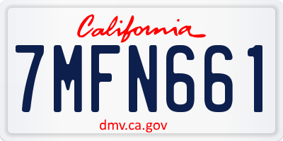 CA license plate 7MFN661