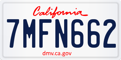 CA license plate 7MFN662