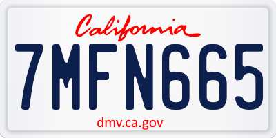 CA license plate 7MFN665