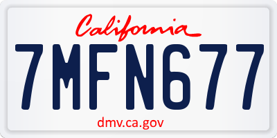 CA license plate 7MFN677