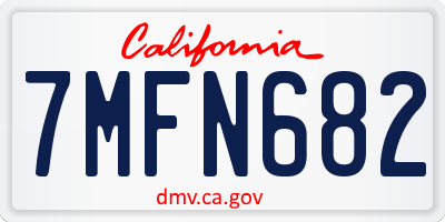 CA license plate 7MFN682