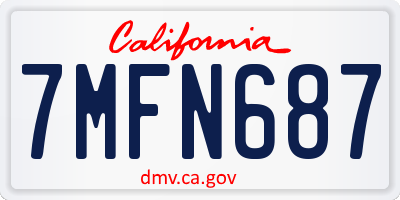 CA license plate 7MFN687