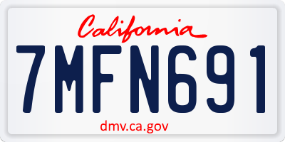 CA license plate 7MFN691