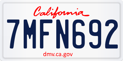 CA license plate 7MFN692