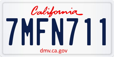 CA license plate 7MFN711