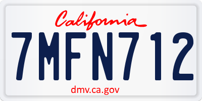 CA license plate 7MFN712