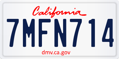 CA license plate 7MFN714