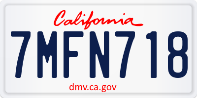 CA license plate 7MFN718