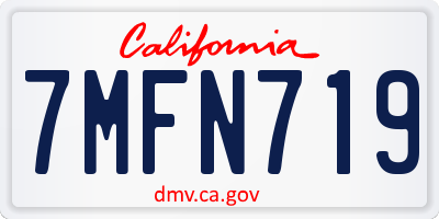 CA license plate 7MFN719