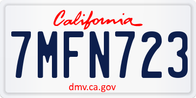 CA license plate 7MFN723