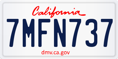 CA license plate 7MFN737