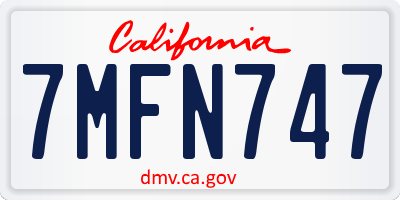 CA license plate 7MFN747