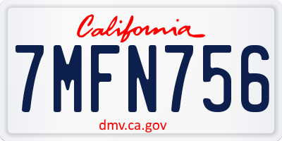 CA license plate 7MFN756