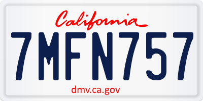 CA license plate 7MFN757