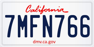 CA license plate 7MFN766