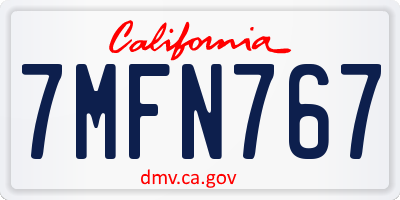 CA license plate 7MFN767