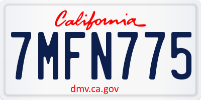 CA license plate 7MFN775