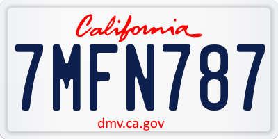CA license plate 7MFN787