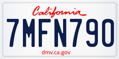 CA license plate 7MFN790
