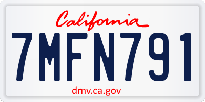 CA license plate 7MFN791