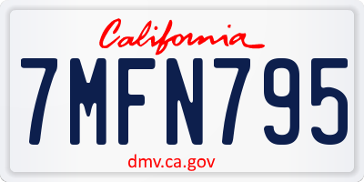 CA license plate 7MFN795
