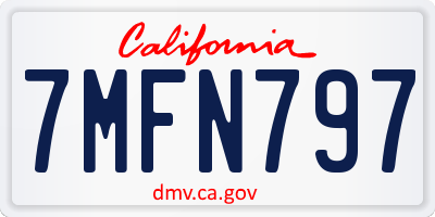 CA license plate 7MFN797