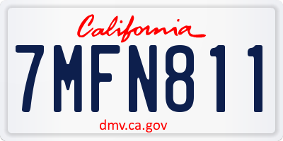 CA license plate 7MFN811
