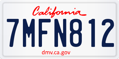 CA license plate 7MFN812