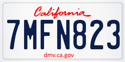 CA license plate 7MFN823