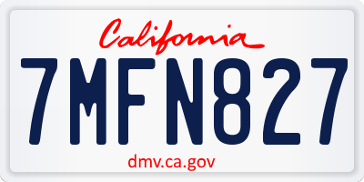 CA license plate 7MFN827