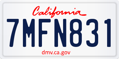 CA license plate 7MFN831