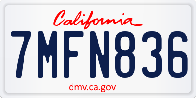 CA license plate 7MFN836