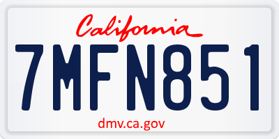 CA license plate 7MFN851